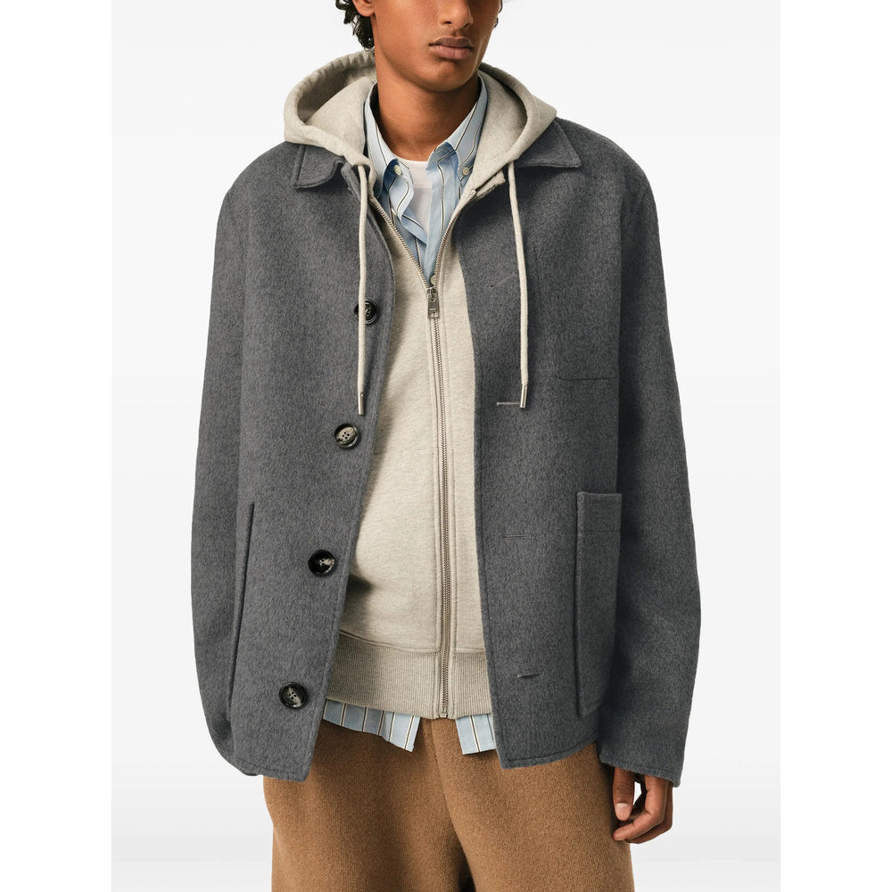 Ami Paris Grey Jackets - Shirt Jackets Men AMI PARIS