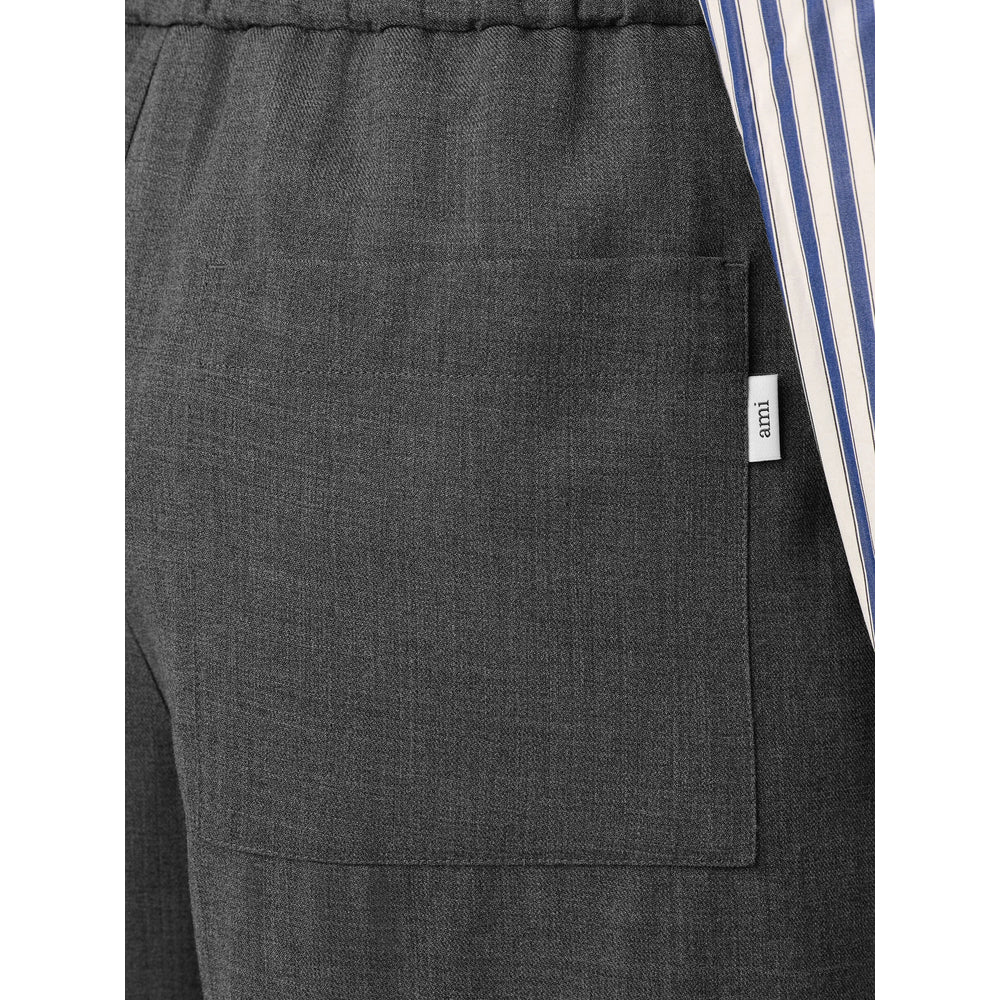Ami Paris Grey Trousers - Regular & Straight-Leg Trousers Men AMI PARIS