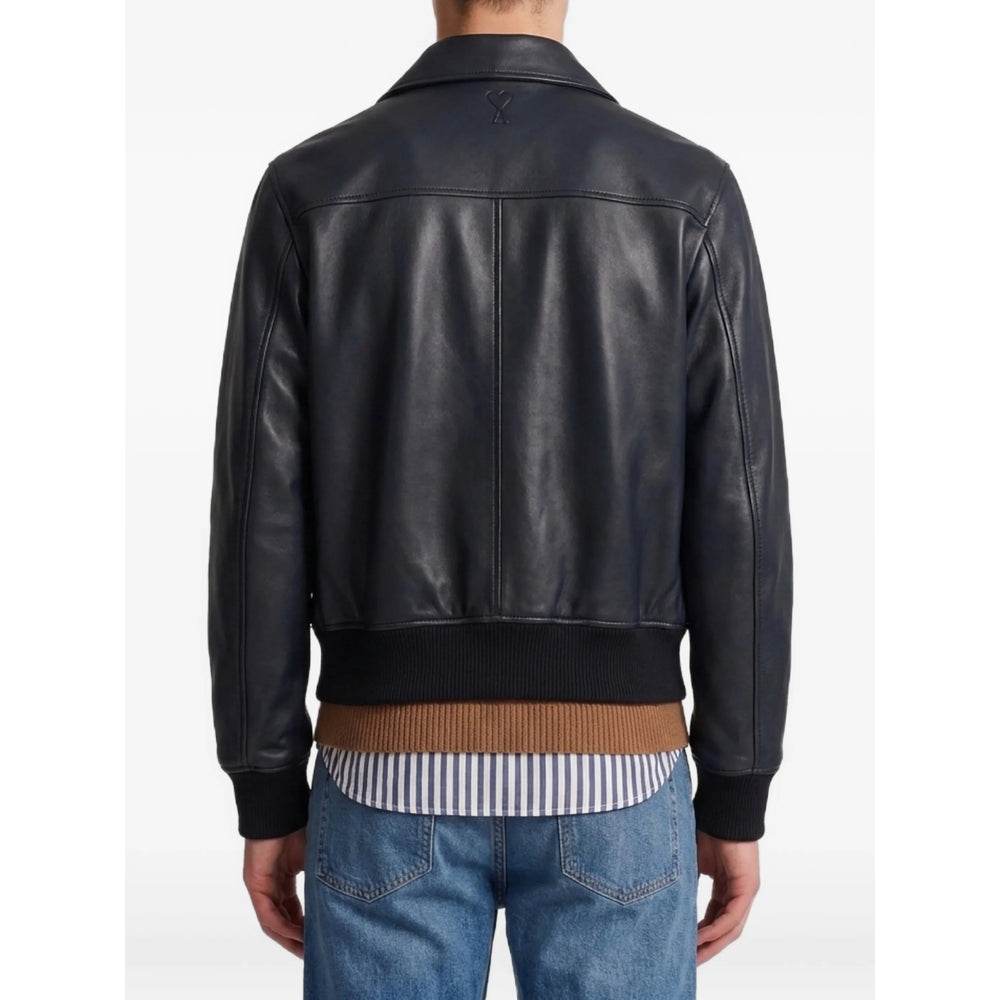 Ami Paris Black Jackets - Leather Jackets Men AMI PARIS