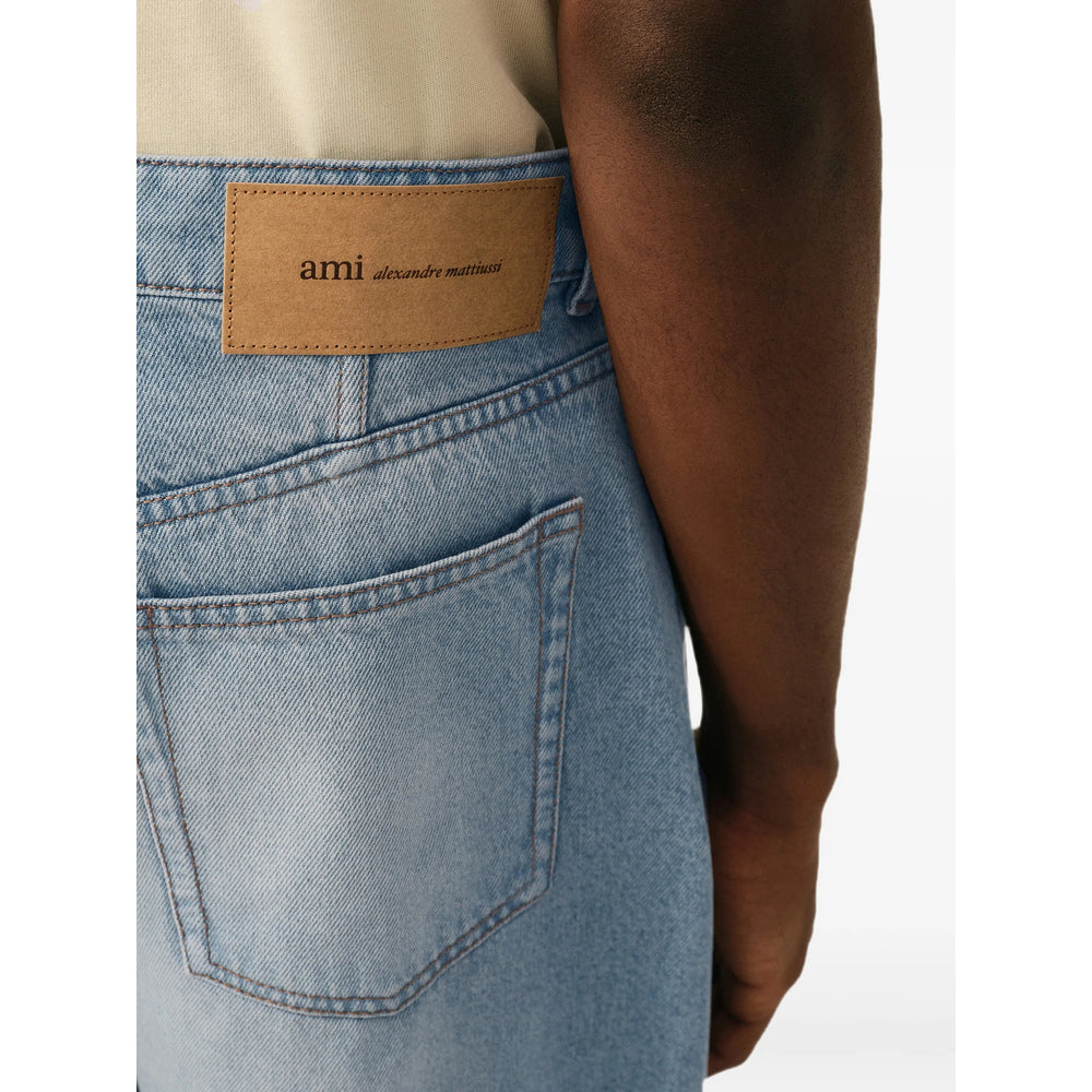 Ami Paris Blue Denim - Wide-Leg Jeans Men AMI PARIS