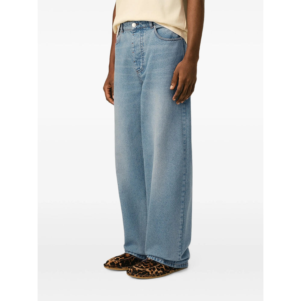 Ami Paris Blue Denim - Wide-Leg Jeans Men AMI PARIS