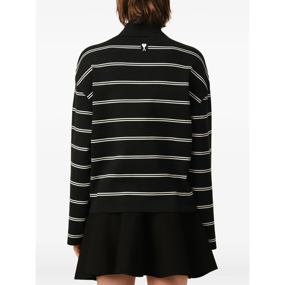 Ami Paris Black Polo Shirts Men