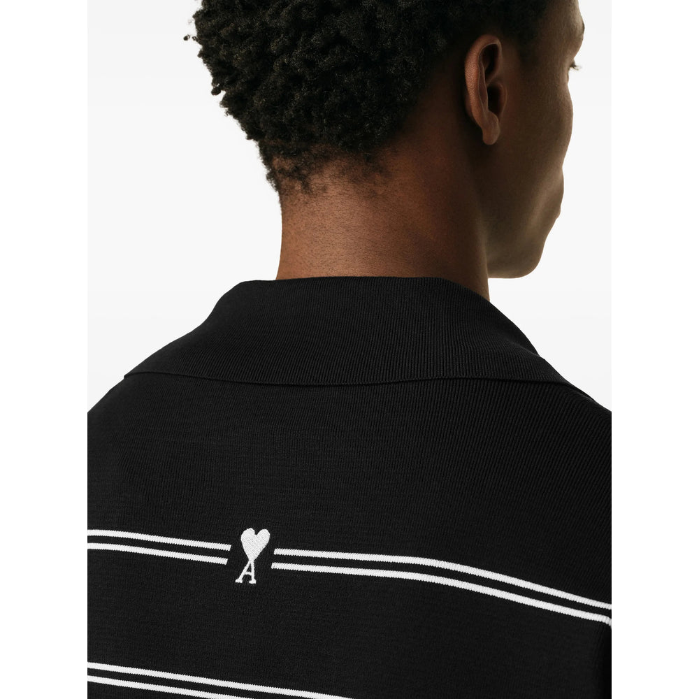 Ami Paris Black Polo Shirts Men