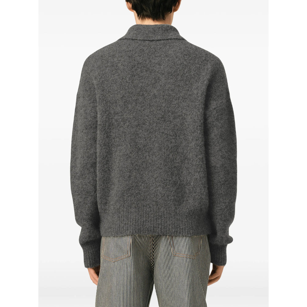 Ami Paris Grey Polo Shirts Men AMI PARIS