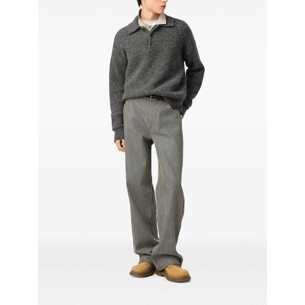 Ami Paris Grey Polo Shirts Men AMI PARIS