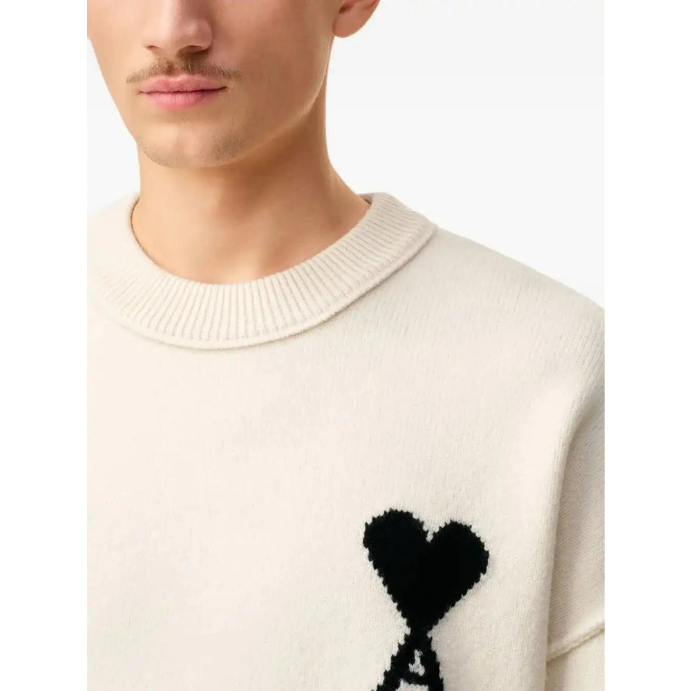 Ami Paris Neutrals Sweaters & Knitwear - Jumpers Men