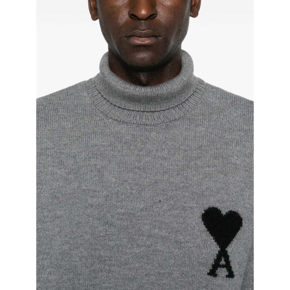Ami Paris Grey Sweaters & Knitwear - Jumpers Men AMI PARIS