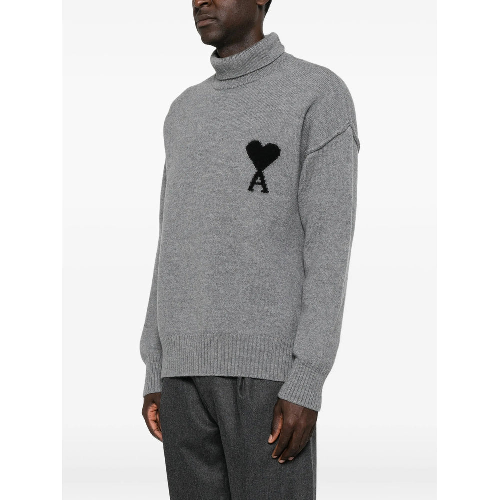 Ami Paris Grey Sweaters & Knitwear - Jumpers Men AMI PARIS