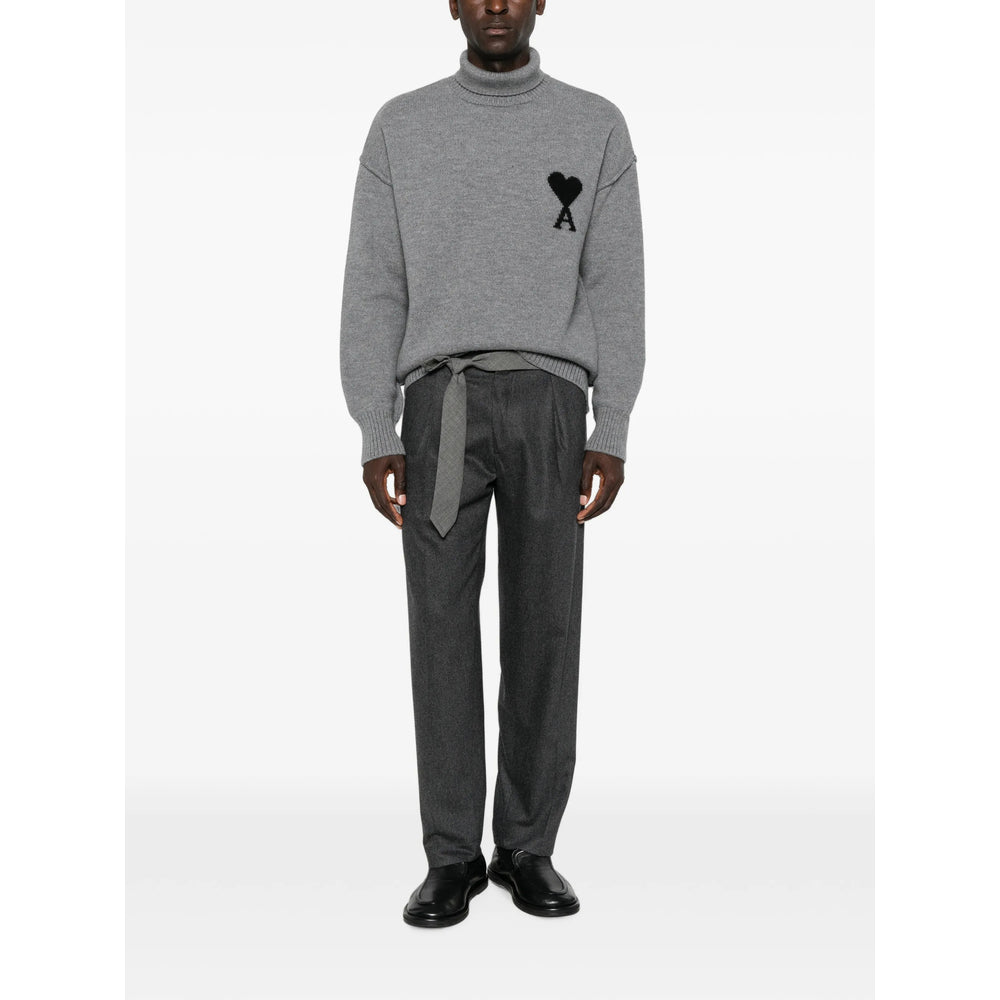 Ami Paris Grey Sweaters & Knitwear - Jumpers Men AMI PARIS