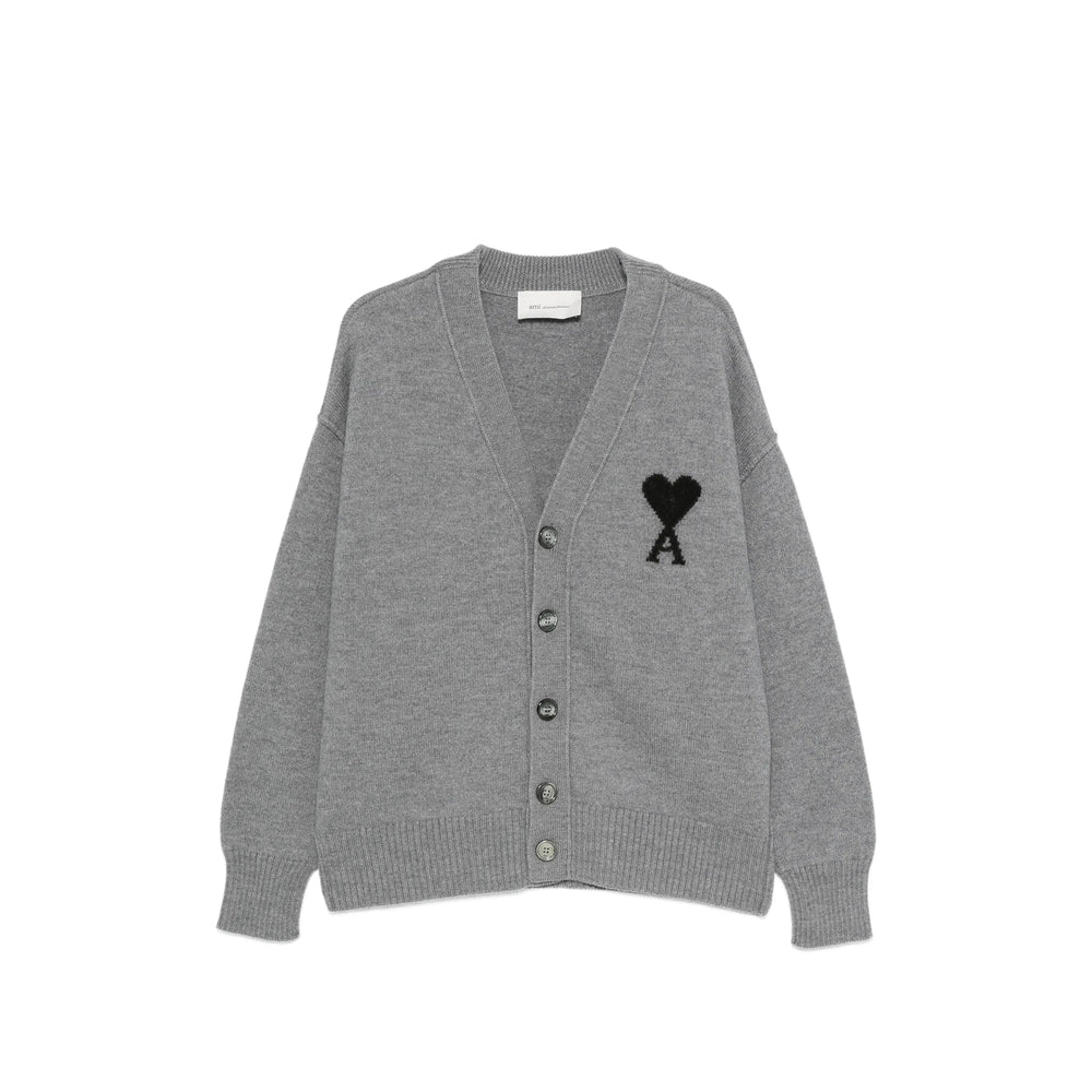 Ami Paris Grey Sweaters & Knitwear - Cardigans Men AMI PARIS