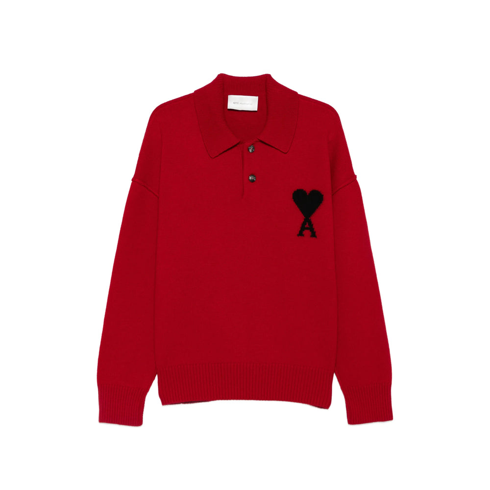 Ami Paris Red Polo Shirts Men AMI PARIS