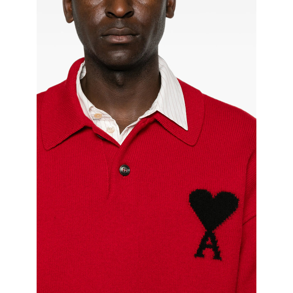 Ami Paris Red Polo Shirts Men AMI PARIS