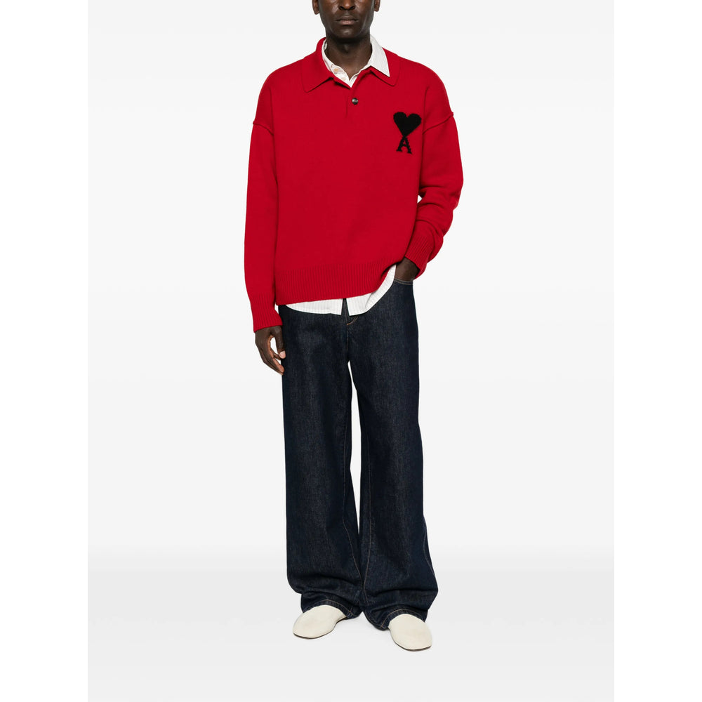 Ami Paris Red Polo Shirts Men AMI PARIS