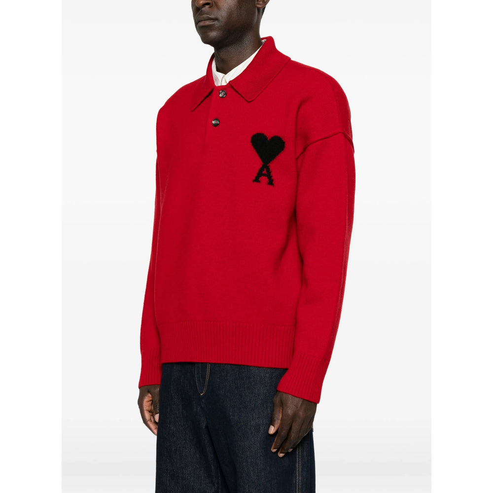 Ami Paris Red Polo Shirts Men AMI PARIS