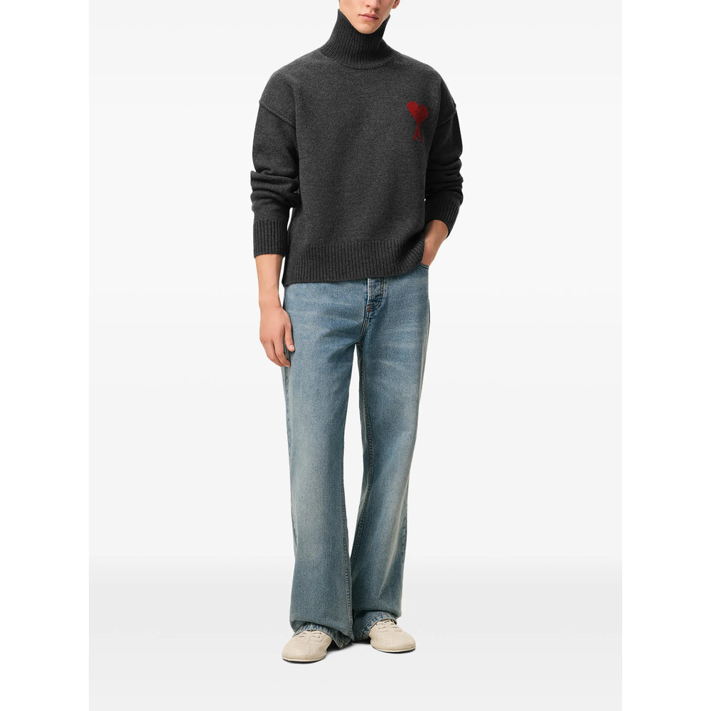 Ami Paris Grey Sweaters & Knitwear - Jumpers Men