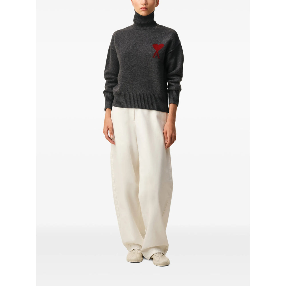 Ami Paris Grey Sweaters & Knitwear - Jumpers Men
