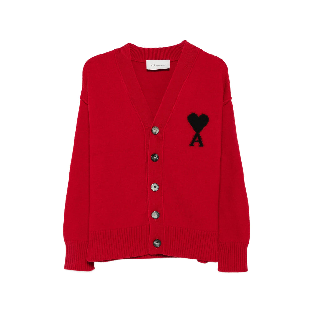Ami Paris Red Knitwear - Cardigans Women