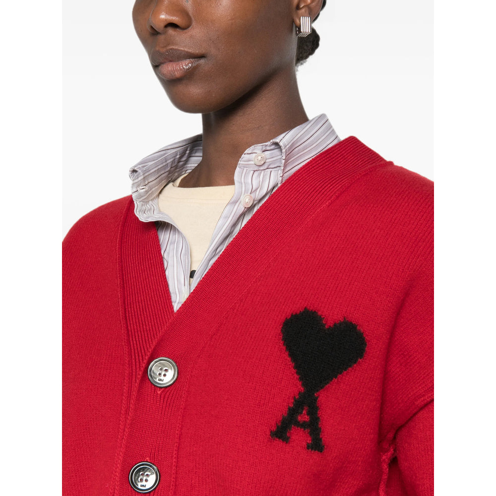 Ami Paris Red Knitwear - Cardigans Women