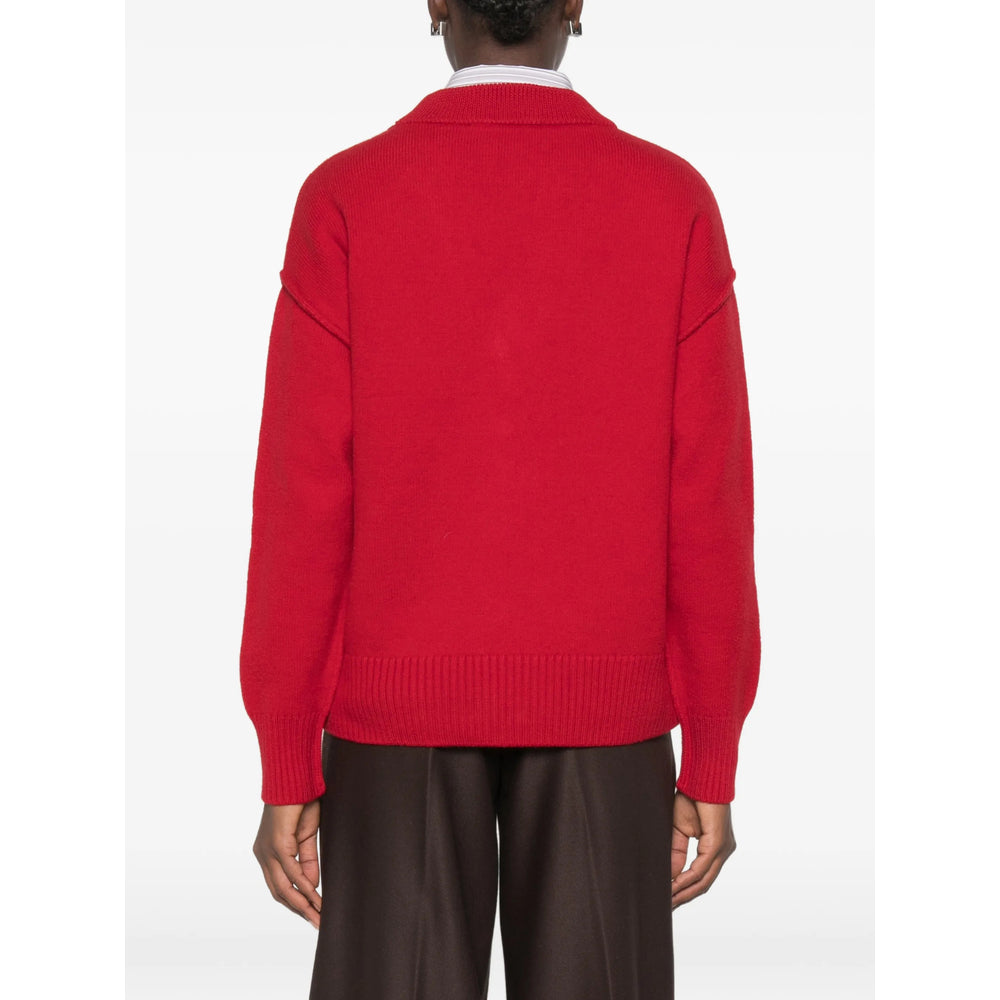 Ami Paris Red Knitwear - Cardigans Women