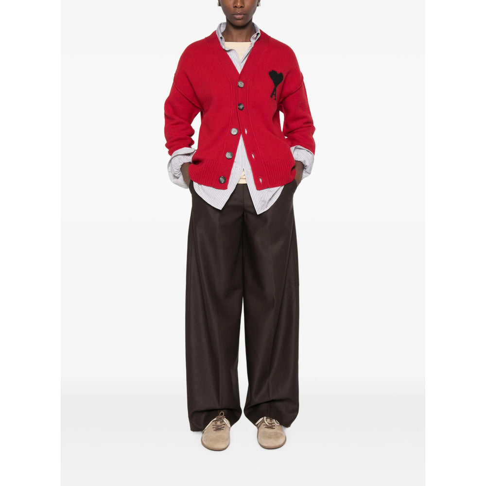 Ami Paris Red Knitwear - Cardigans Women