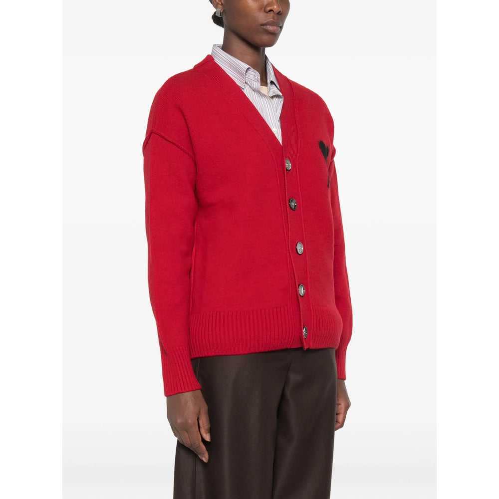 Ami Paris Red Knitwear - Cardigans Women AMI PARIS
