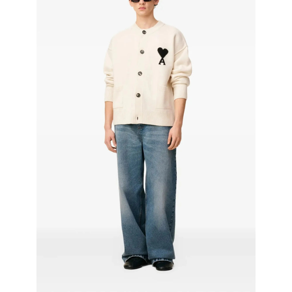 Ami Paris Neutrals Sweaters & Knitwear - Cardigans Men AMI PARIS