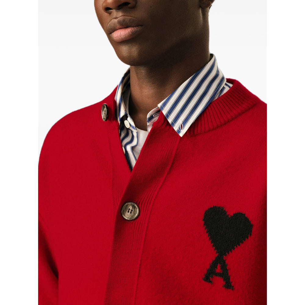 Ami Paris Red Sweaters & Knitwear - Cardigans Men AMI PARIS
