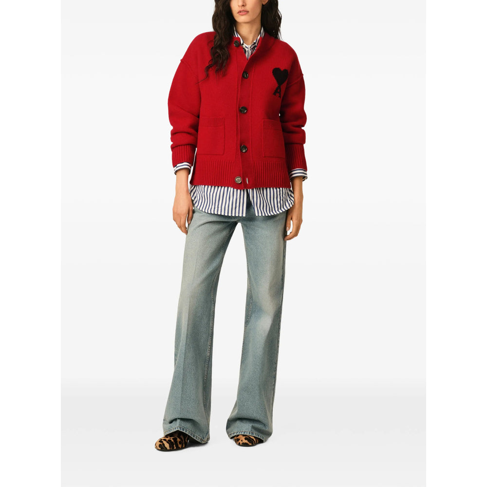 Ami Paris Red Sweaters & Knitwear - Cardigans Men AMI PARIS