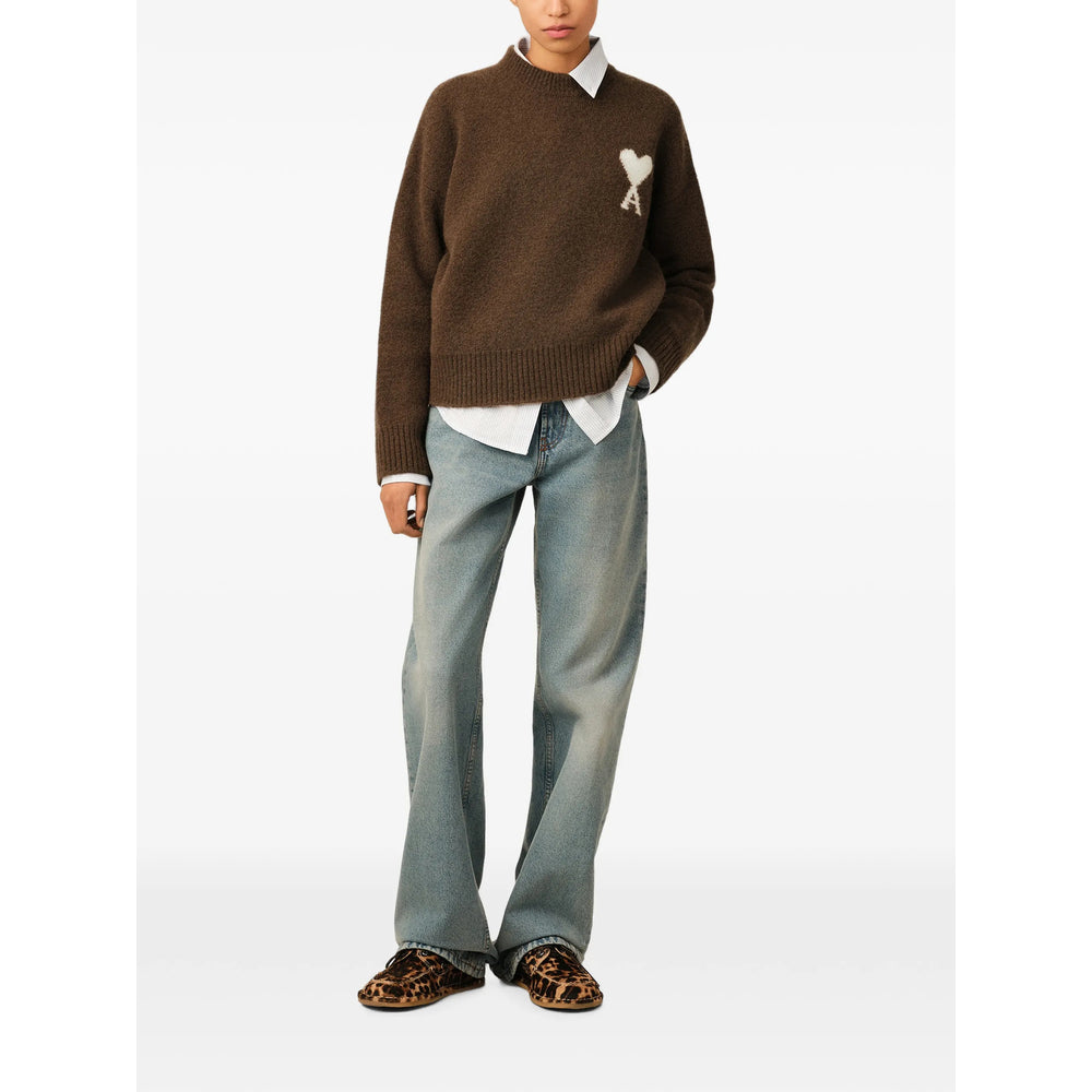 Ami Paris Brown Sweaters & Knitwear - Jumpers Men AMI PARIS