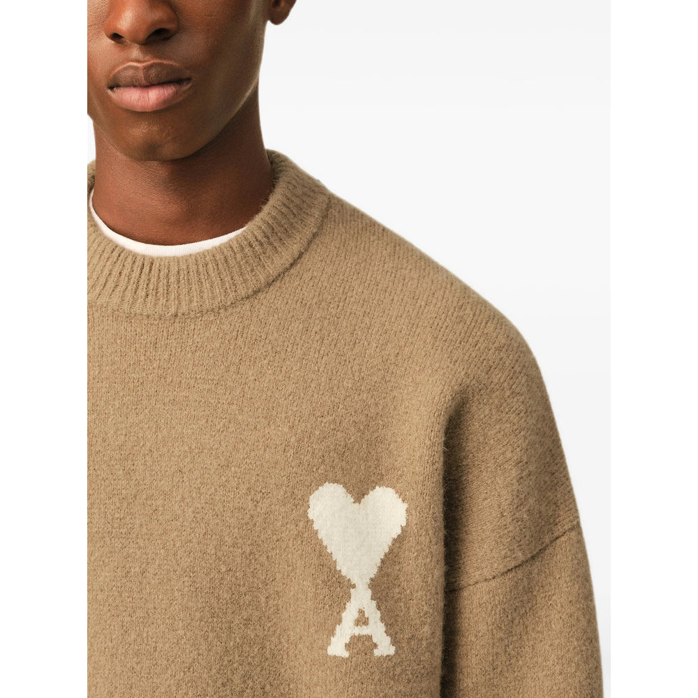 Ami Paris Neutrals Sweaters & Knitwear - Jumpers Men AMI PARIS