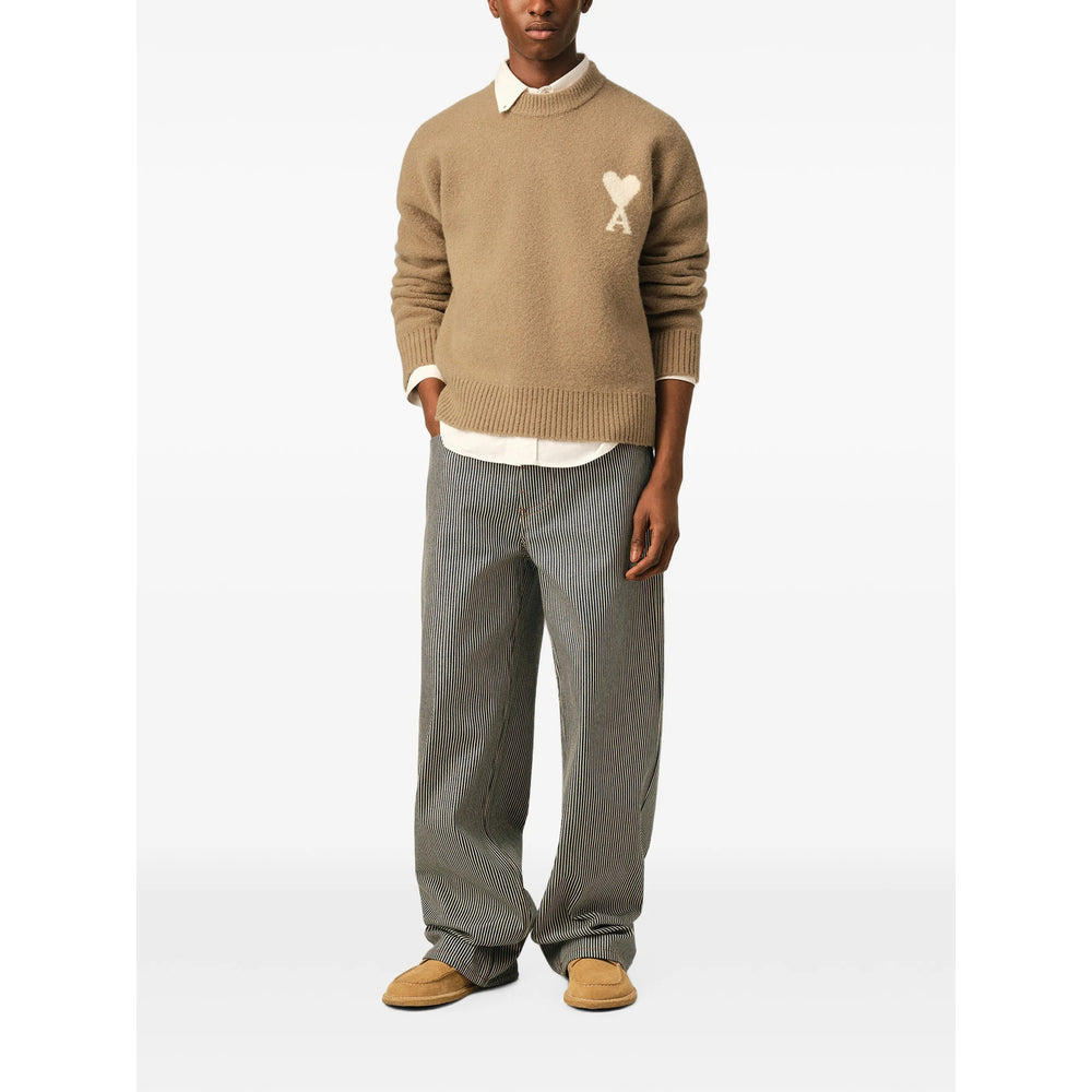 Ami Paris Neutrals Sweaters & Knitwear - Jumpers Men AMI PARIS