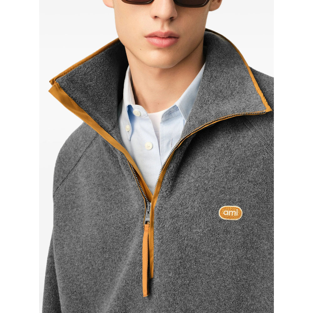Ami Paris Grey Sweaters & Knitwear - Sweatshirts Men AMI PARIS