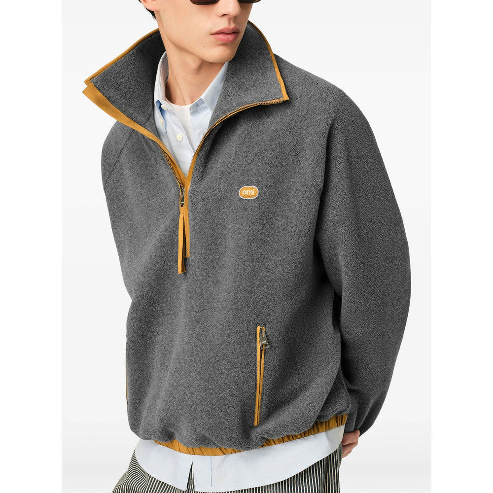 Ami Paris Grey Sweaters & Knitwear - Sweatshirts Men AMI PARIS
