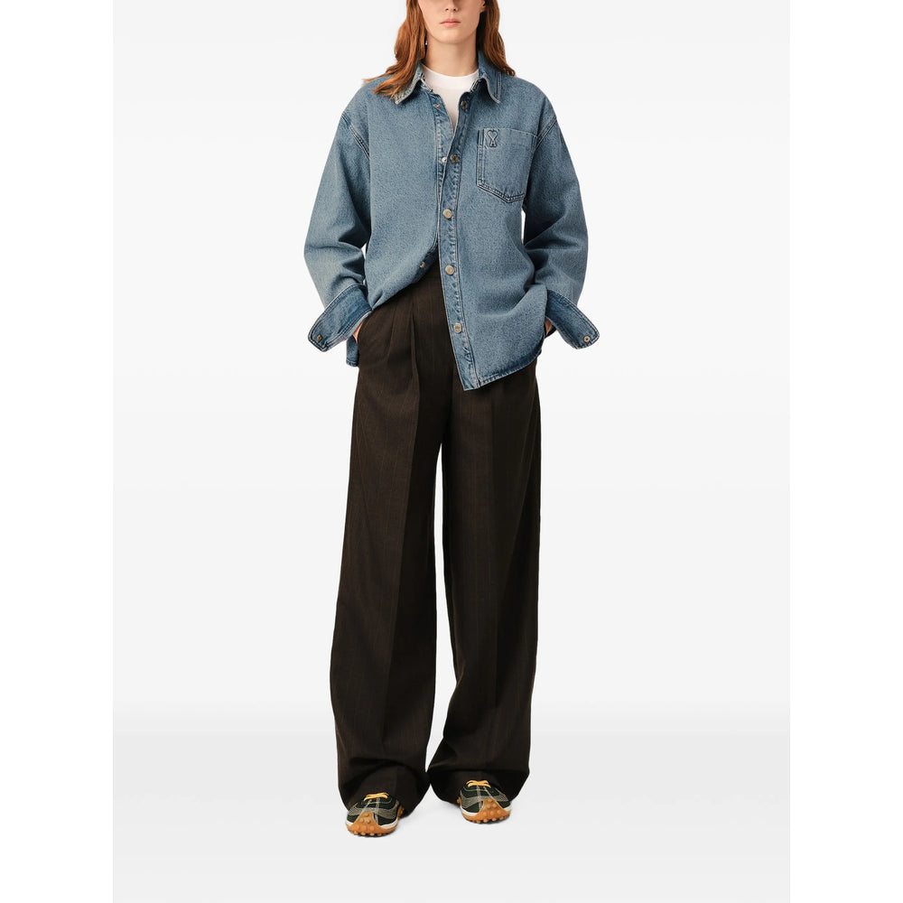 Ami Paris Blue Jackets - Oversized Jackets Women AMI PARIS