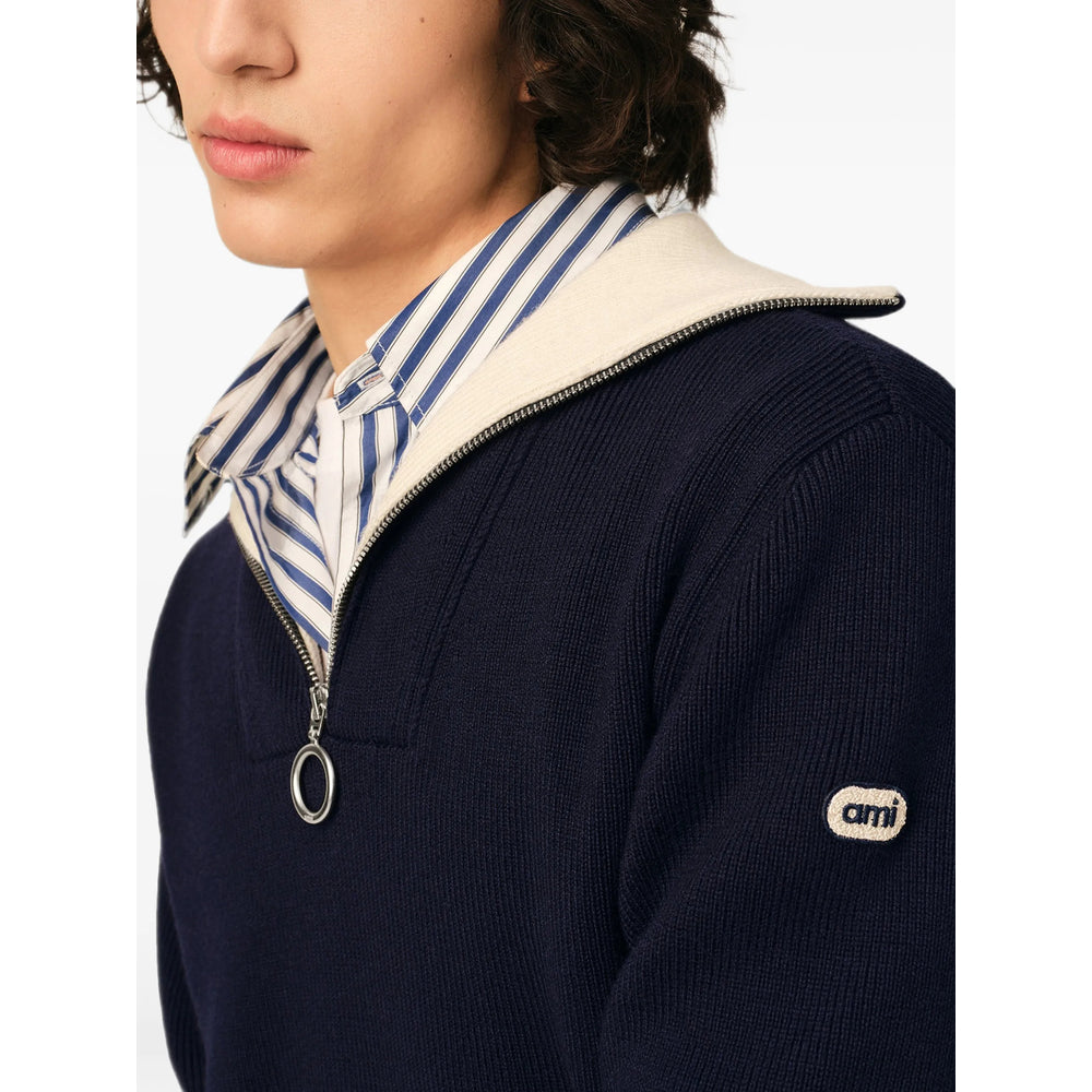 Ami Paris Blue Sweaters & Knitwear - Jumpers Men AMI PARIS