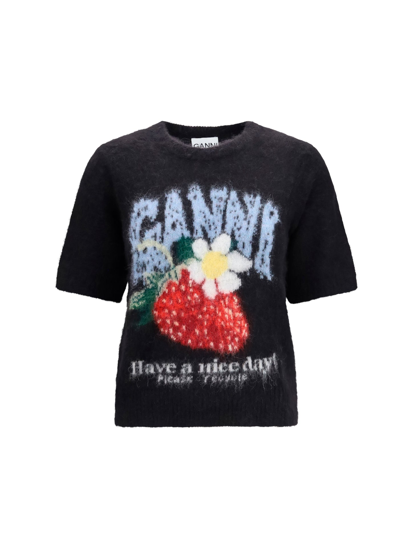 Ganni Women Alpaca And Wool-Blend T-Shirt GANNI