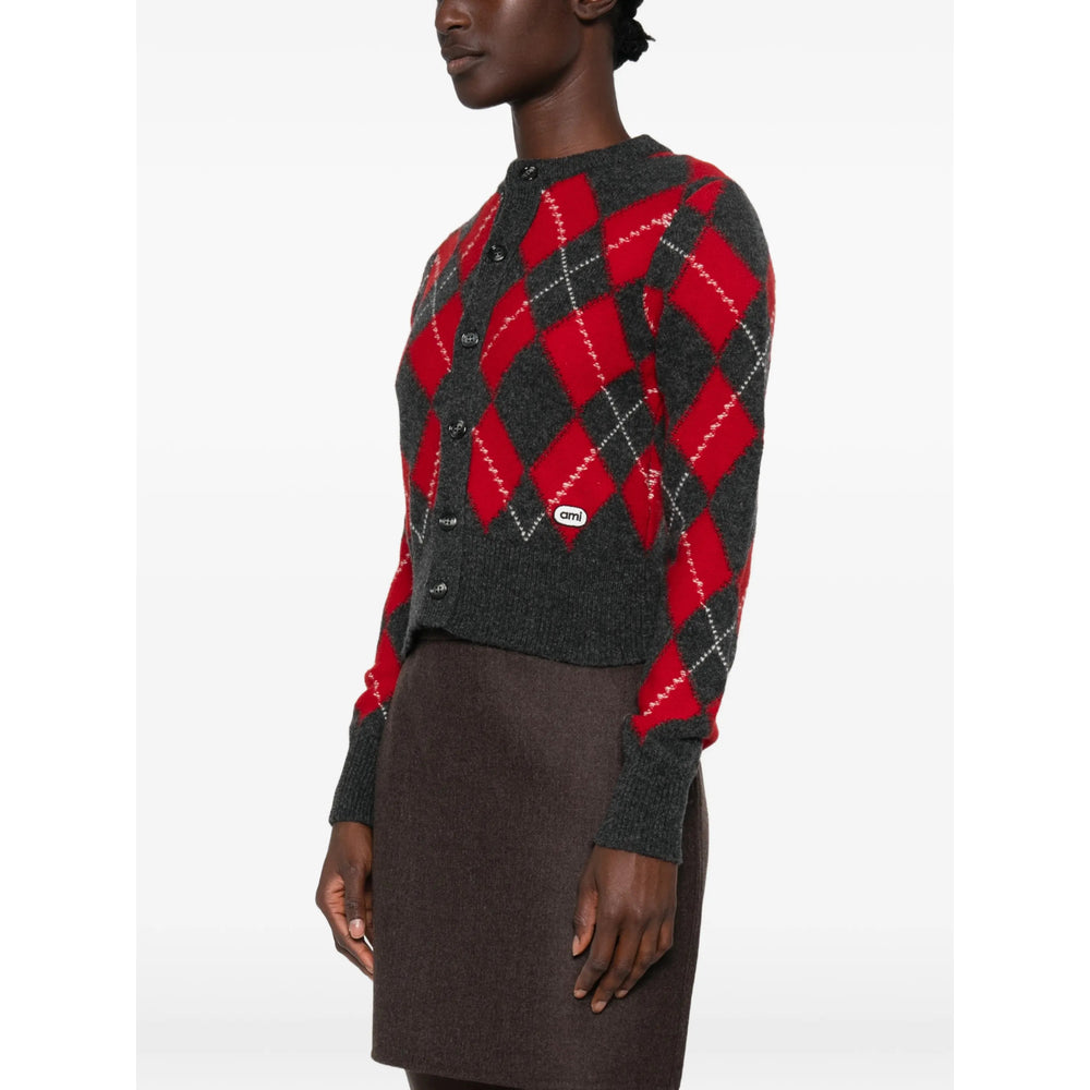 Ami Paris Grey Knitwear - Cardigans Women AMI PARIS