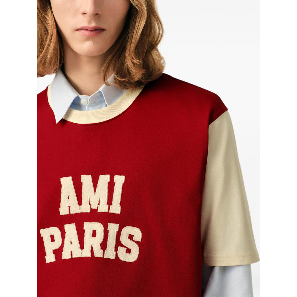 Ami Paris Red T-Shirts & Vests - T-Shirts Men AMI PARIS