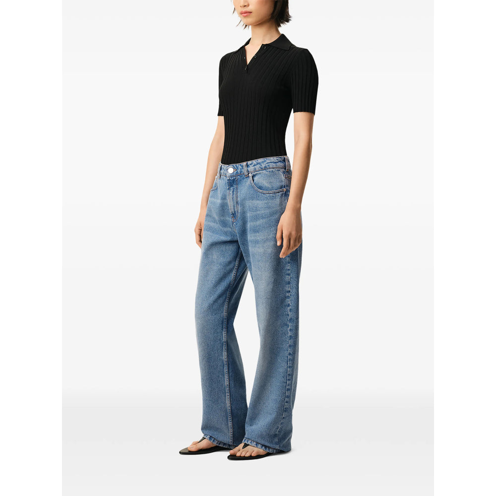 Ami Paris Blue Denim - Wide-Leg Jeans Women AMI PARIS