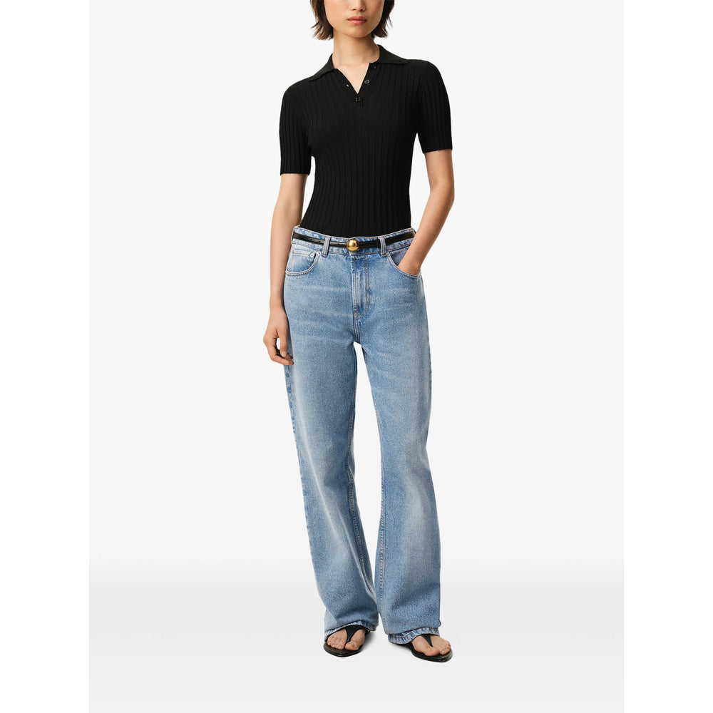 Ami Paris Blue Denim - Wide-Leg Jeans Women AMI PARIS
