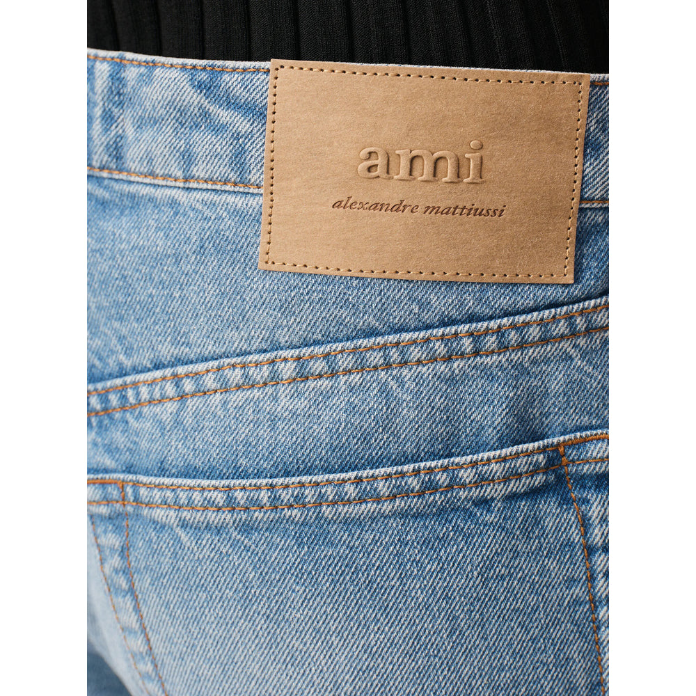Ami Paris Blue Denim - Wide-Leg Jeans Women AMI PARIS