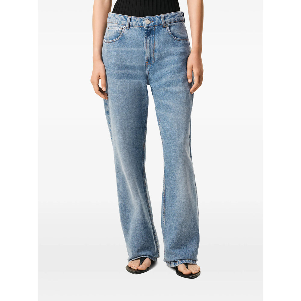 Ami Paris Blue Denim - Wide-Leg Jeans Women AMI PARIS