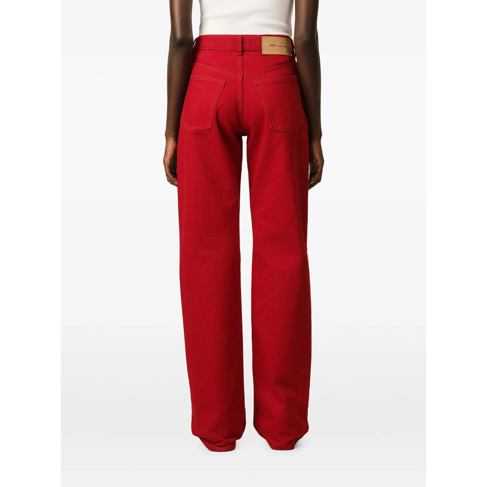 Ami Paris Red Denim - Wide-Leg Jeans Women AMI PARIS
