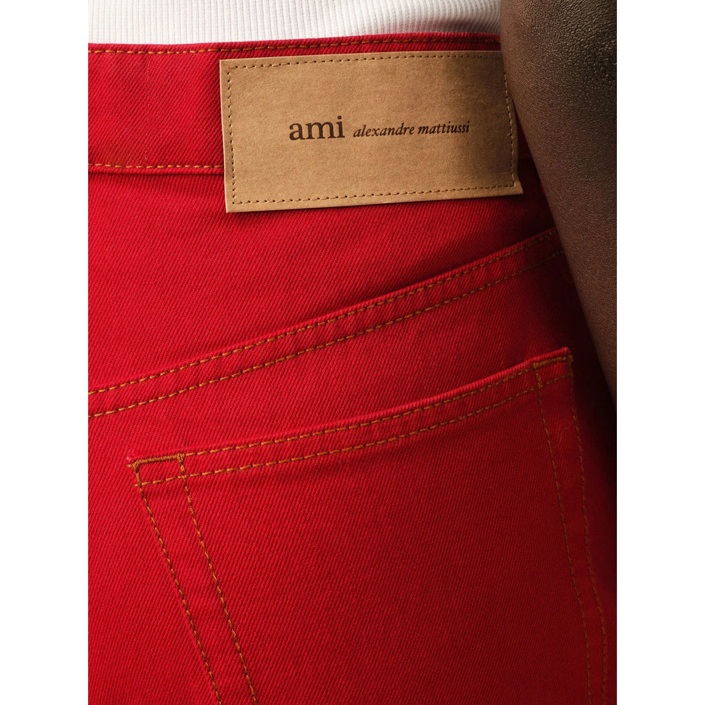 Ami Paris Red Denim - Wide-Leg Jeans Women AMI PARIS