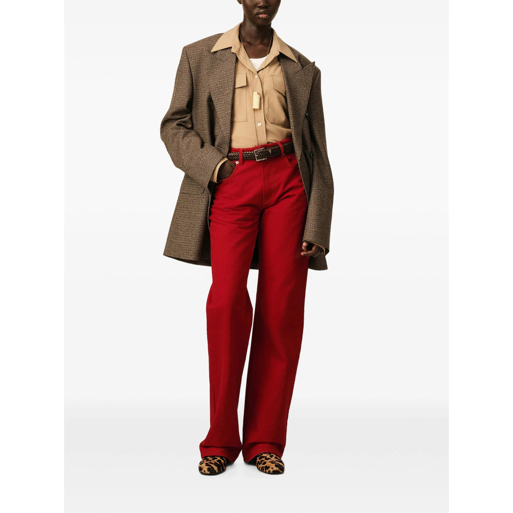 Ami Paris Red Denim - Wide-Leg Jeans Women AMI PARIS