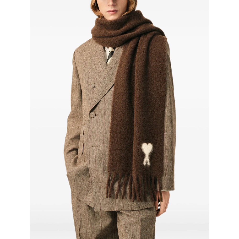 Ami Paris Brown Scarves Men AMI PARIS