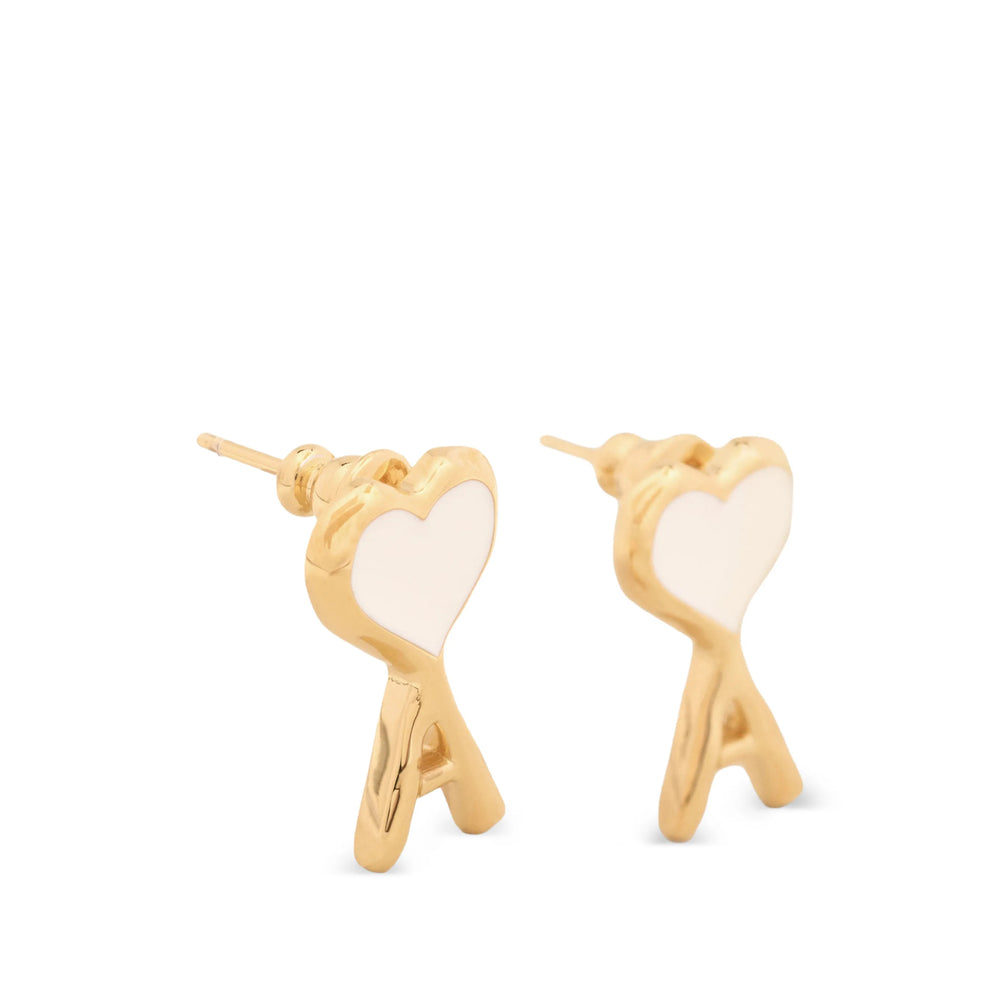 Ami Paris Gold Earrings Men