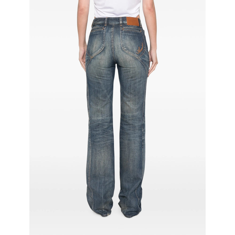 Amiri Blue Denim - Straight-Leg Jeans Women AMIRI