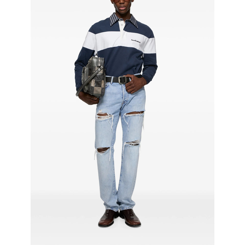 Acne Studios Blue Polo Shirts Men ACNE STUDIOS