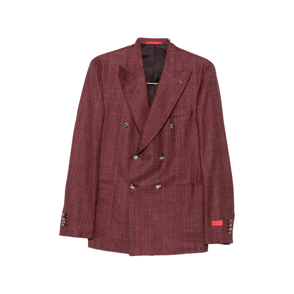 Isaia Red Suits - Double  Breasted Suits Men ISAIA